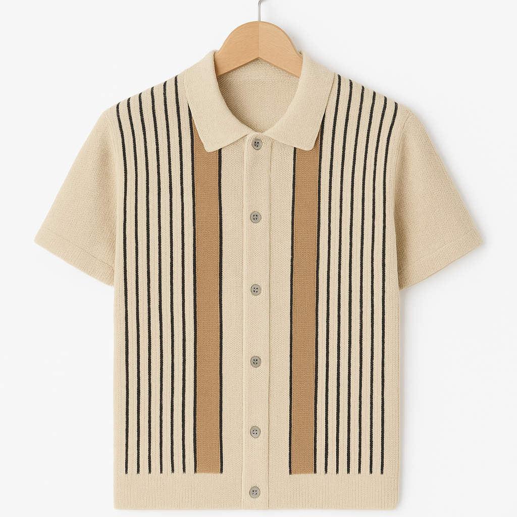 Strickhemd Herren – Retro Sommerhemd im Old Money Stil