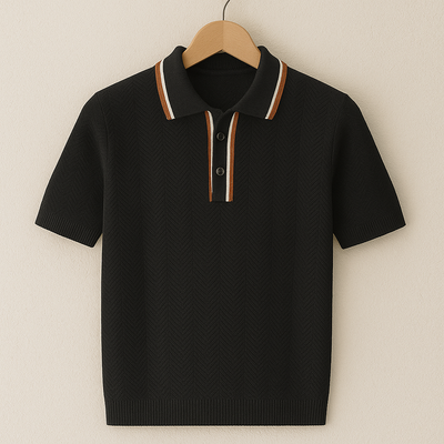 Strick Polo mit Retro-Kragen