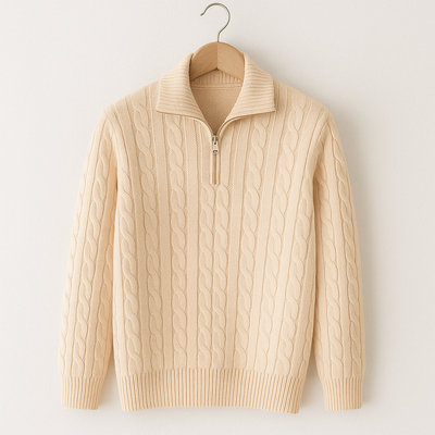 Waffelstrick Pullover Herren