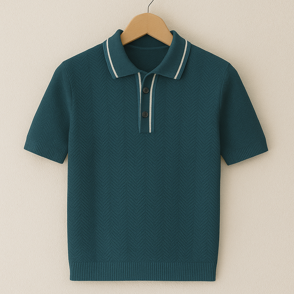 Strick Polo mit Retro-Kragen