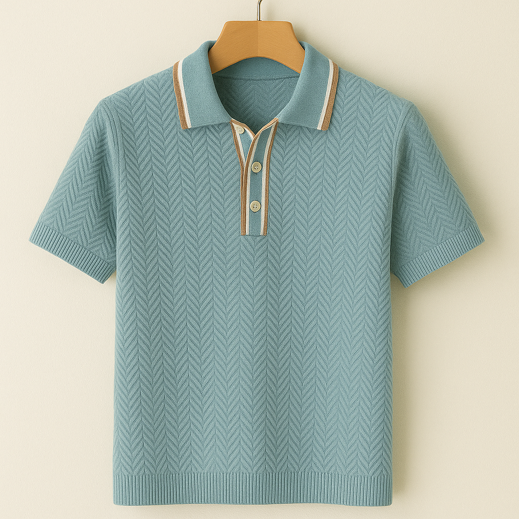 Strick Polo mit Retro-Kragen