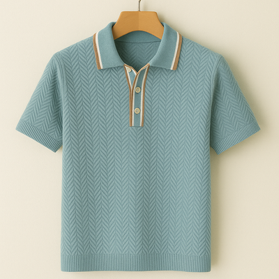 Strick Polo mit Retro-Kragen