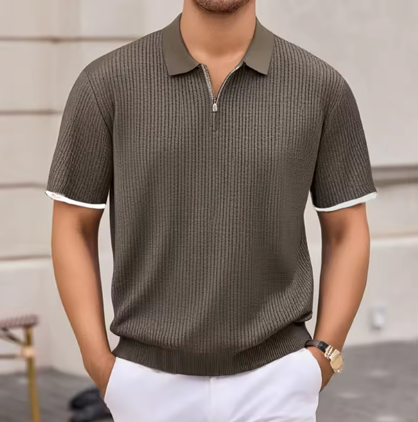 Poloshirt mit Reißverschluss