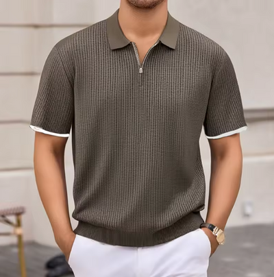 Poloshirt mit Reißverschluss